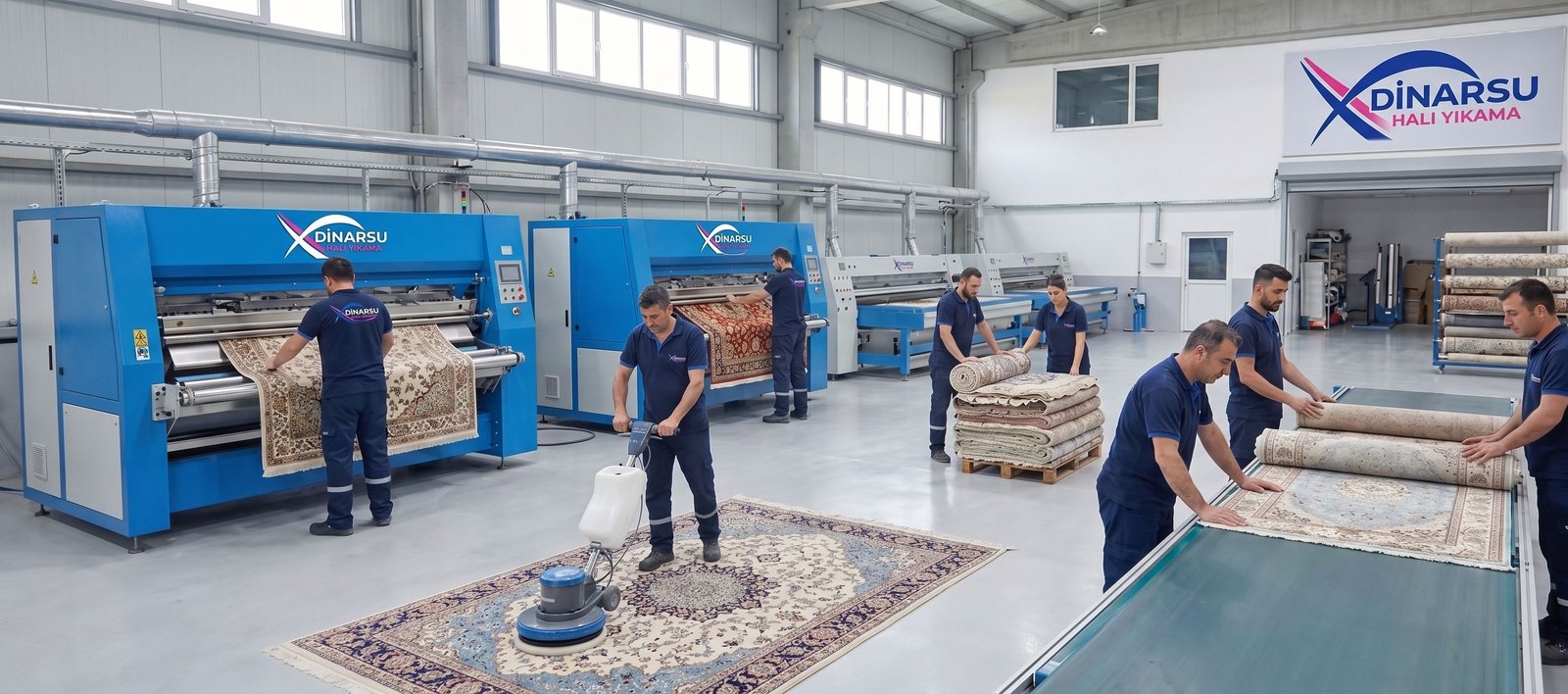 Halı yüzeyinin profesyonel ekstraksiyon cihazıyla temizlenmesi
